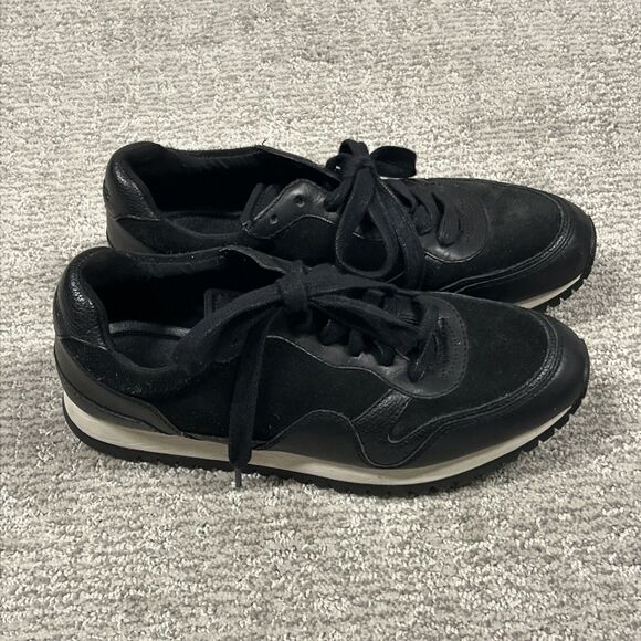 Coach Carter Runner Shoes Mens 8.5 D Leather Lace Up FG1599 Black Sneakers - Picture 5 of 10